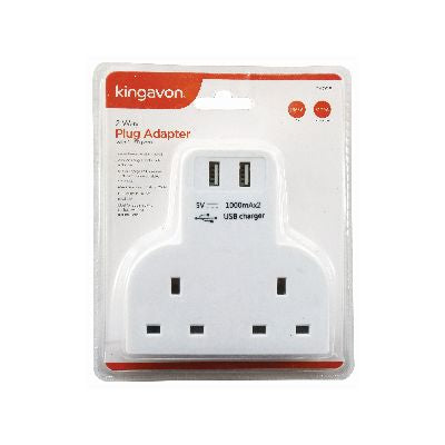 ADAPTATEUR SECTEUR 2 VOIES BLACKSPUR AVEC 2 PORTS USB