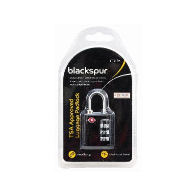 BLACKSPUR TSA APPROVED LUGGAGE PADLOCK - BLACK