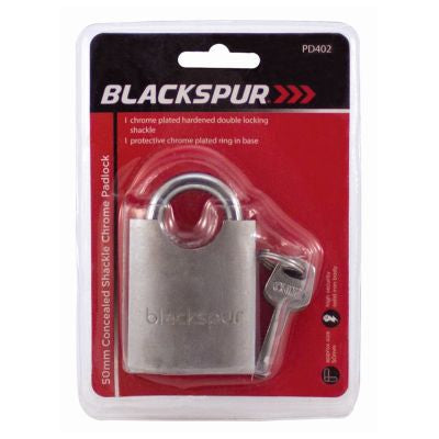 Cadenas chromé BLACKSPUR 50 mm à anse cachée