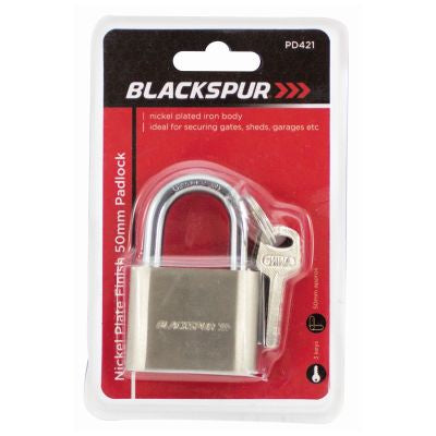 Cadenas BLACKSPUR avec finition nickelée, 50 mm