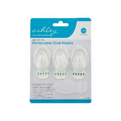 CROCHETS OVALES BLANCS AMOVIBLES BLACKSPUR, 3 PIÈCES