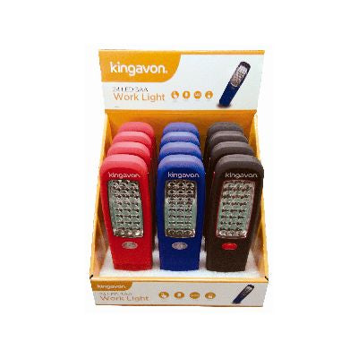 Lampe d'inspection Kingavon 24 LED avec crochet magnétique pour travail, maison, voiture – Couleurs assorties et lumineuses