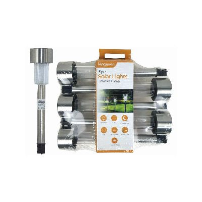 BLACKSPUR - LOT DE 5 LAMPES SOLAIRES EN ACIER INOXYDABLE