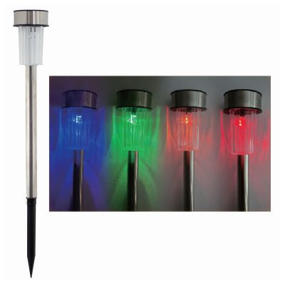 BLACKSPUR LOT DE 10 LAMPES SOLAIRES EN ACIER INOXYDABLE À COULEURS CHANGEANTES