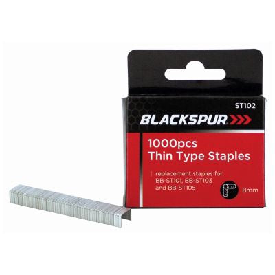 AGRAFES FINES TYPE 8MM BLACKSPUR 1000PC
