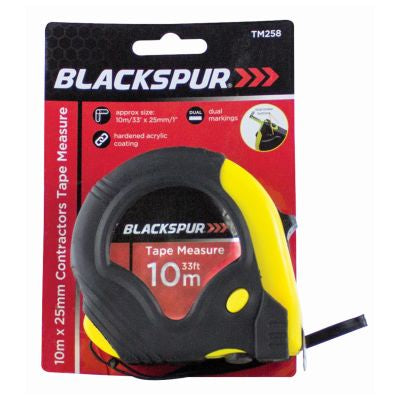 MÈTRE RUBAN DE CHANTIER À DOUBLE LAME BLACKSPUR 10M X 25mm