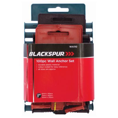 BLACKSPUR WALL ANCHOR SET 100PCE