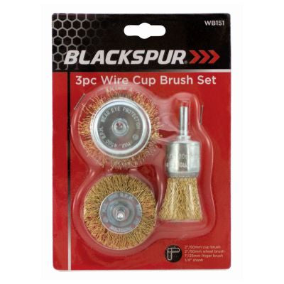 JEU DE 3 BROSSES MÉTALLIQUES BLACKSPUR