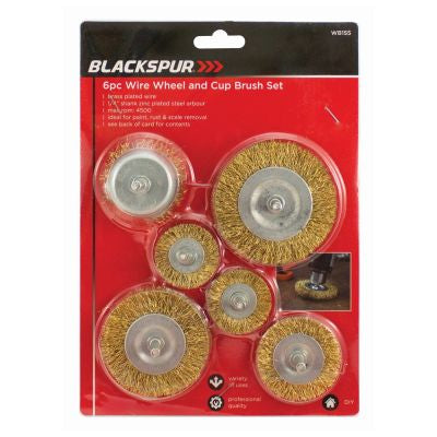 JEU DE 6 BROSSES MÉTALLIQUES ET BROSSE-BOÎTE BLACKSPUR