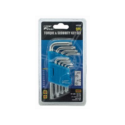 JEU DE CLÉS TORX ET DE SÉCURITÉ 9 PIÈCES BLACKSPUR - T10-T50