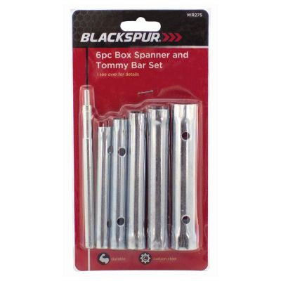 BLACKSPUR 6PC BOX SPANNER AND TOMMY BAR SET