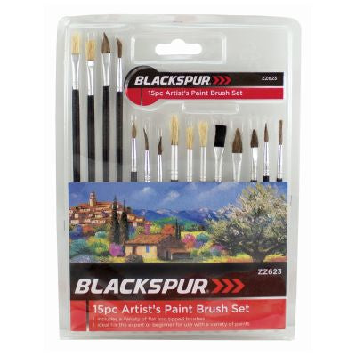 BLACKSPUR 15PC ARTISTS BRUSH SET