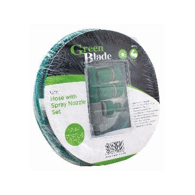 Tuyau d'arrosage renforcé BLACKSPUR 15 m x 1/2" 3 plis avec lance multijets