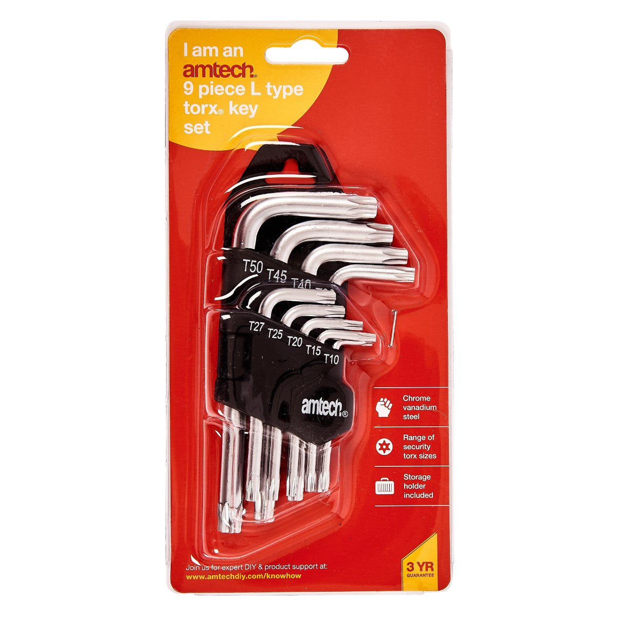 JEU DE CLÉS TORX COUDÉES AMTECH 9 PIÈCES