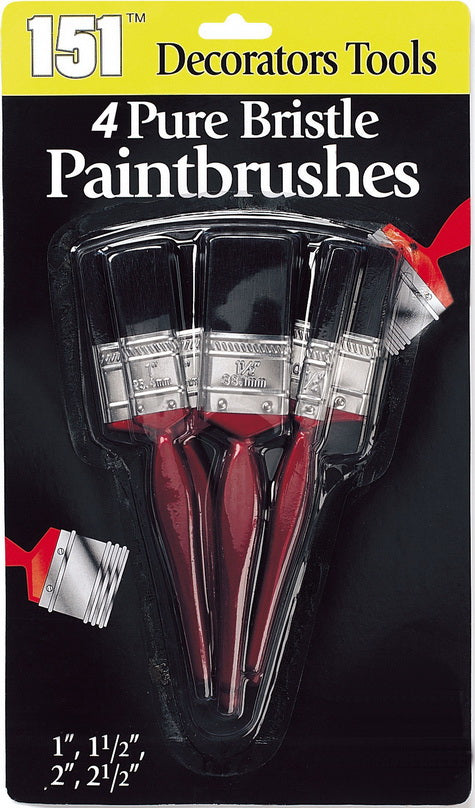 Pure Bristle Paintbrushes 4pk