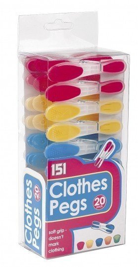 Pinces à linge Soft Grip (lot de 20)