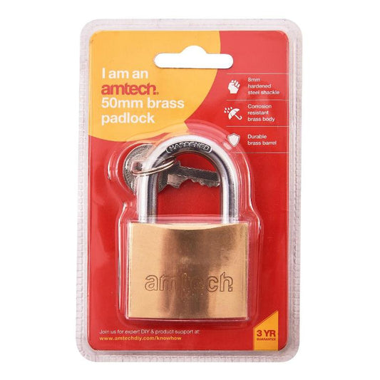 AMTECH  PADLOCK  BRASS 50MM