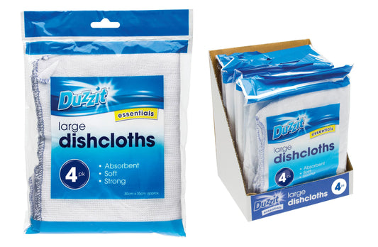 Duzzit Chiffons blancs de qualité supérieure lot de 4