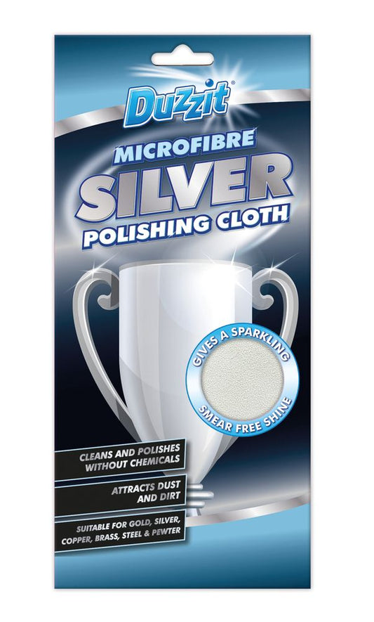 Chiffon de polissage en microfibre argent Duzzit