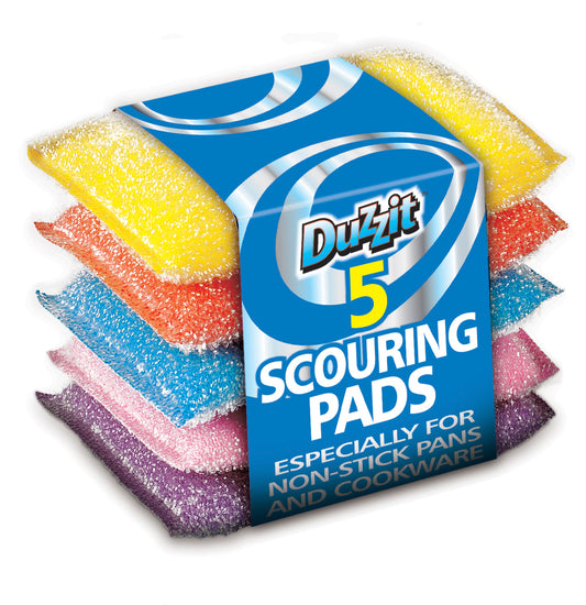 Duzzit Lot de 5 tampons à récurer couleurs assorties