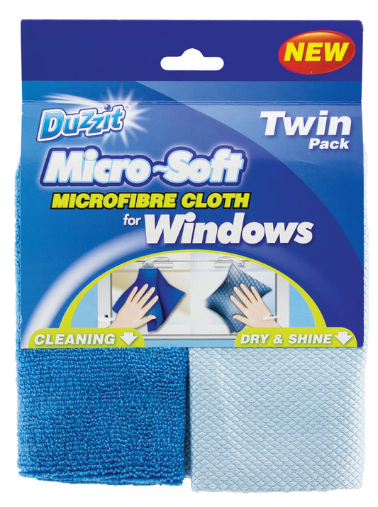 Chiffon pour vitres microfibre Duzzit (paquet de 2)