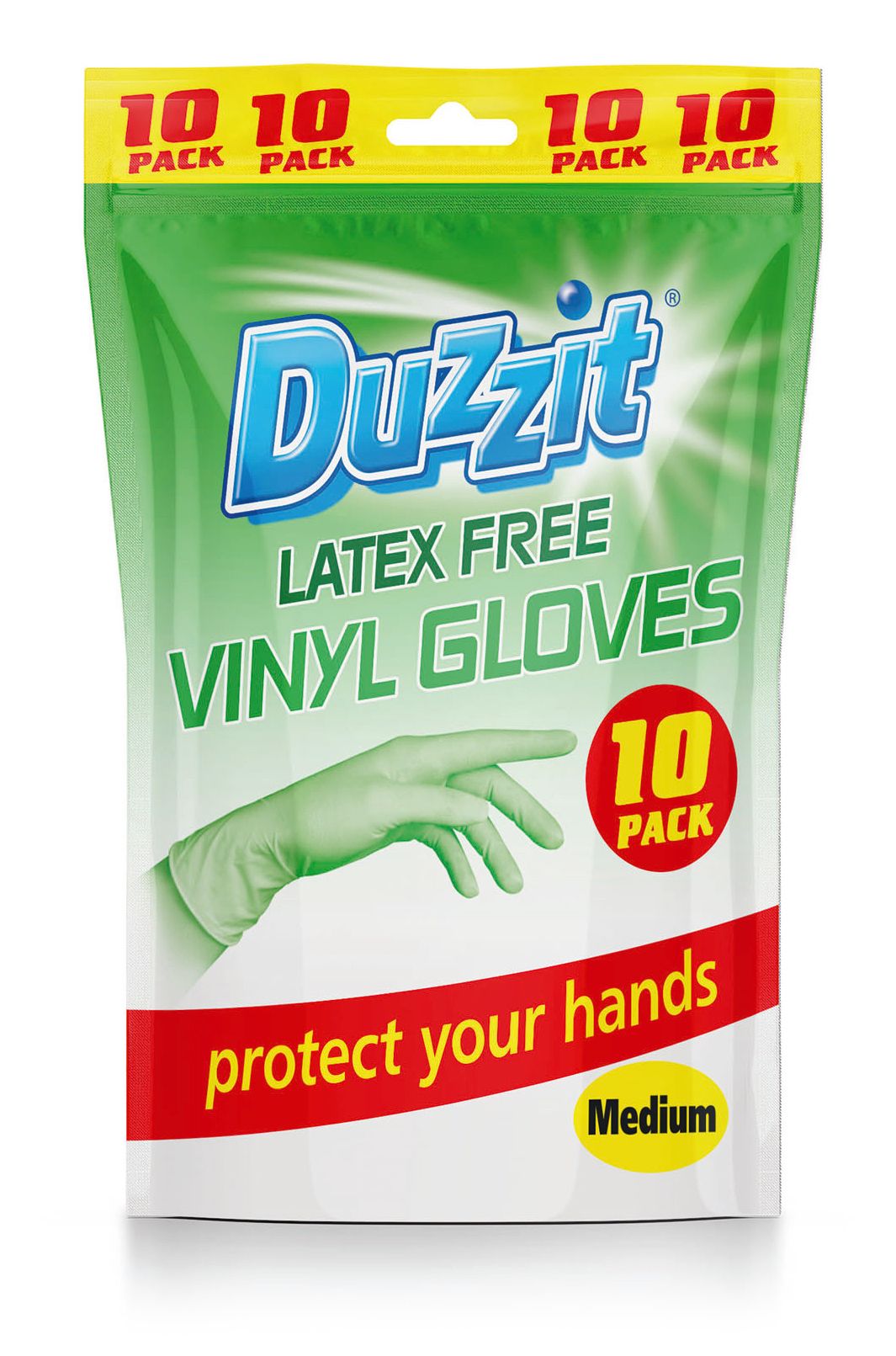 Gants en vinyle Duzzit taille M, lot de 10