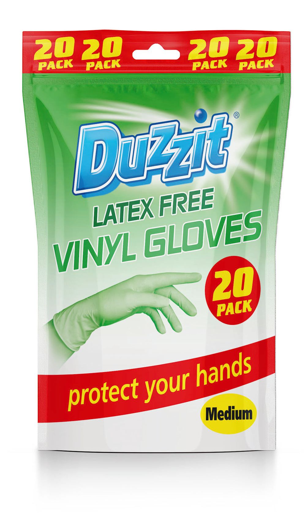 Duzzit Vinyl Gloves Medium 20pk