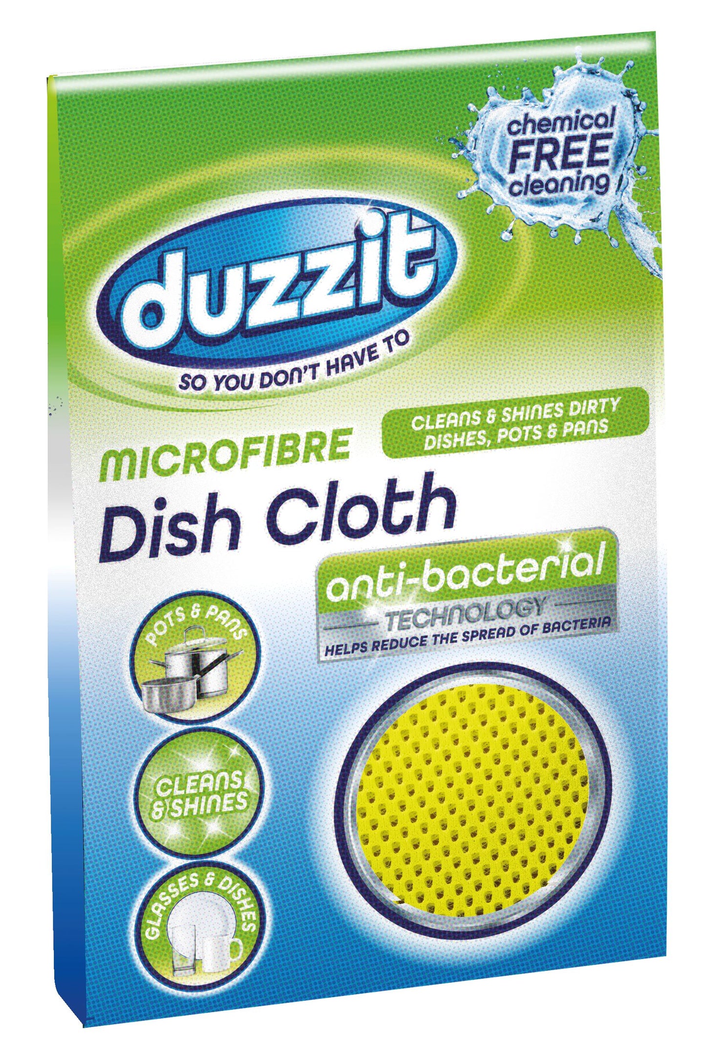 Duzzit Chiffon microfibre pour vaisselle 30 cm X 30 cm