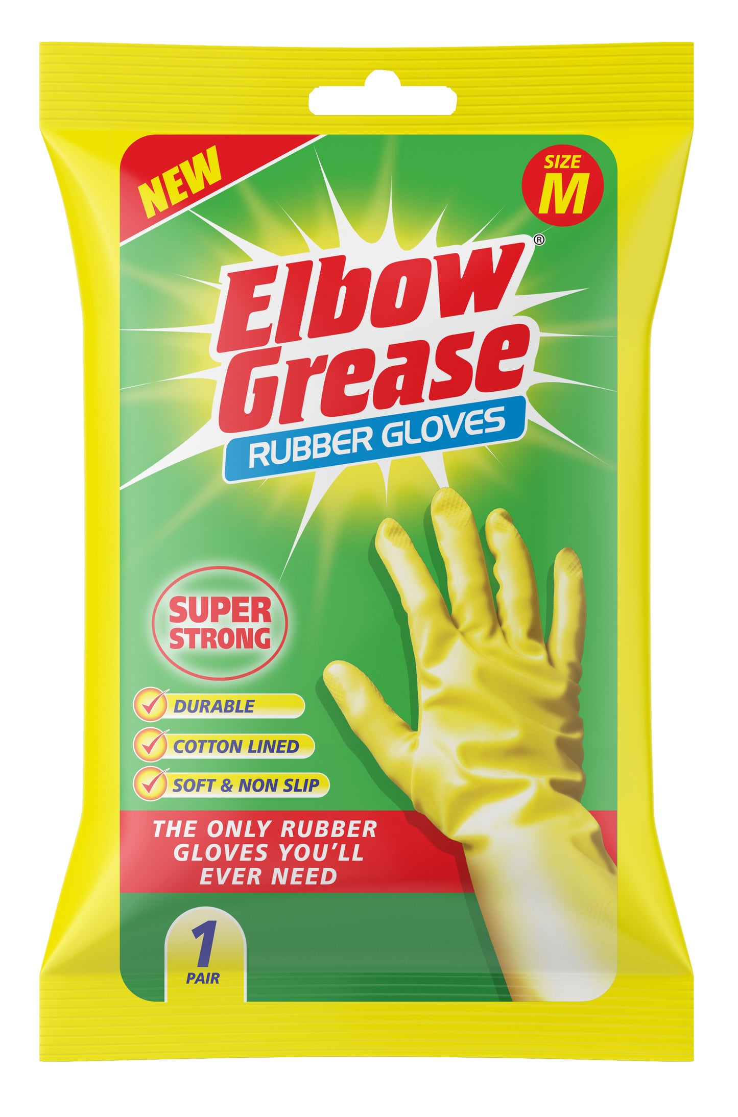 Elbow Grease Super Strong Rubber Glove Medium 1pk