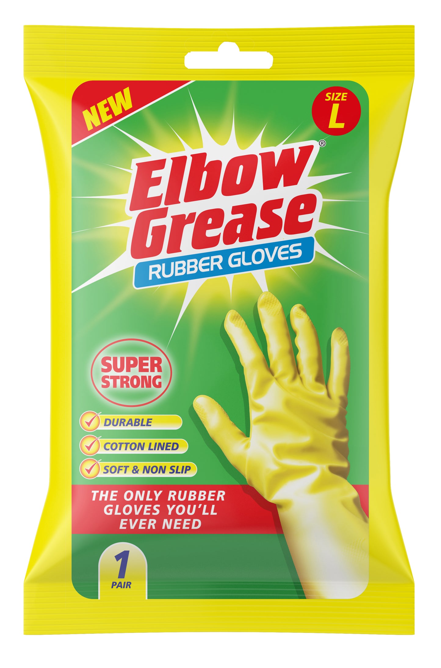 Elbow Grease Super Strong Rubber Glove Large 1pk