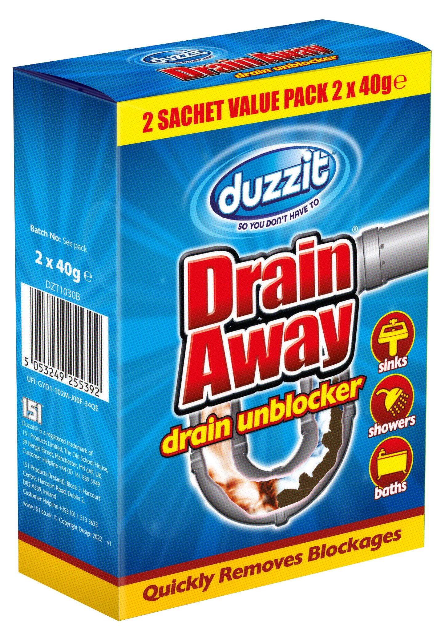 Duzzit Drain Away Sachets 2 X 40g