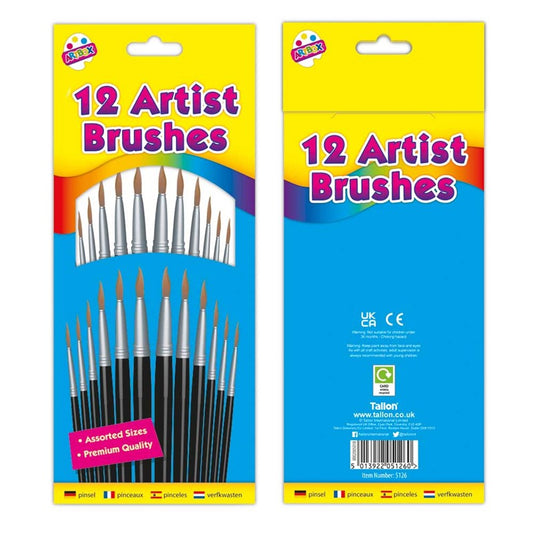 Artbox 12 Natural Artist Brushes