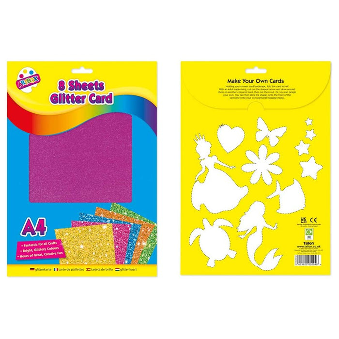 ART 8 Sheets A4 Glitter Card
