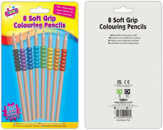 8 Soft Grip Colouring Pencils