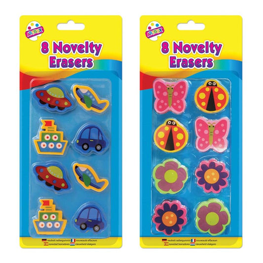 8 Novelty Erasers