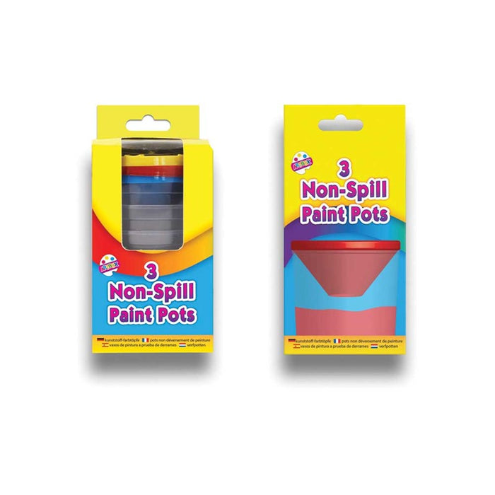 3 Non-Spill 7.5cm tall Paint Pots