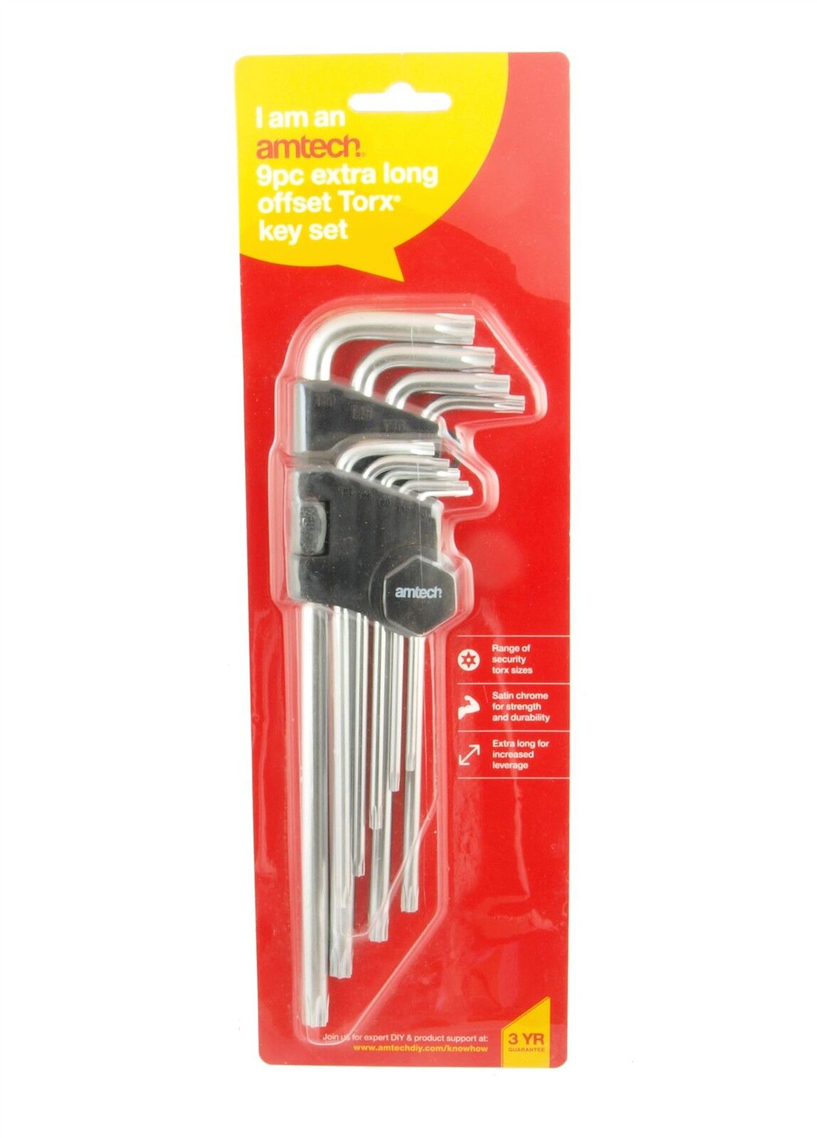 AMTECH TORX KEYS EXTRA LONG 9PCE