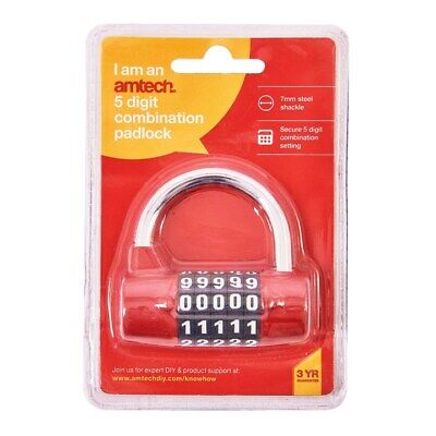 AMTECH  PADLOCK 5DIGIT COMBINATION