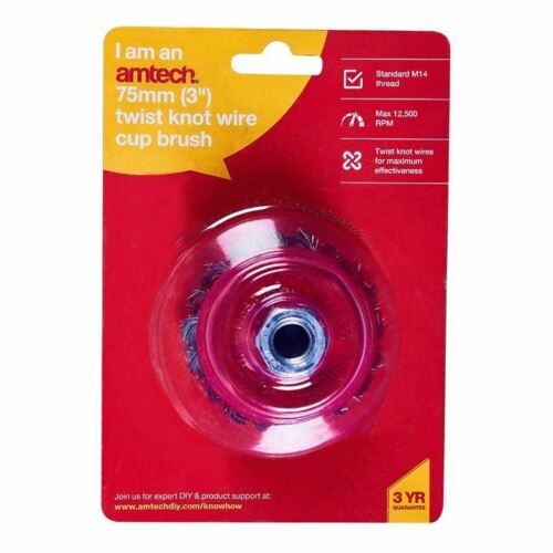 AMTECH  KNOTTED CUP BRUSH 3INCH