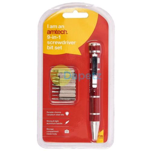 AMTECH  SCREWDRIVER BIT 9PC SET