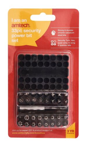 AMTECH  SECURITY POWER BIT SET 33PC