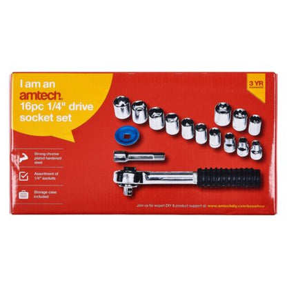 Jeu de 16 douilles 1/4" AMTECH