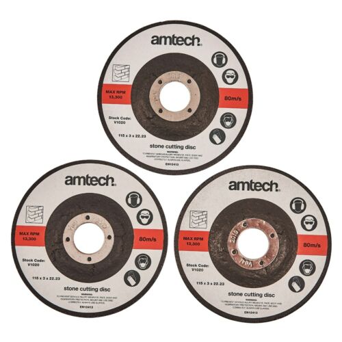 DISQUE DE DÉCOUPE DE PIERRE AMTECH 3 pièces 115 mm