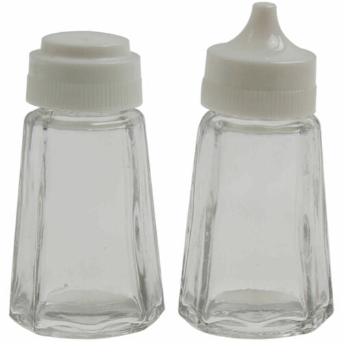 Apollo Glass Salt and Pepper Set With Plastic Lid and White 7cm