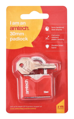 AMTECH  PADLOCK RHOMBIC IRON 30MM