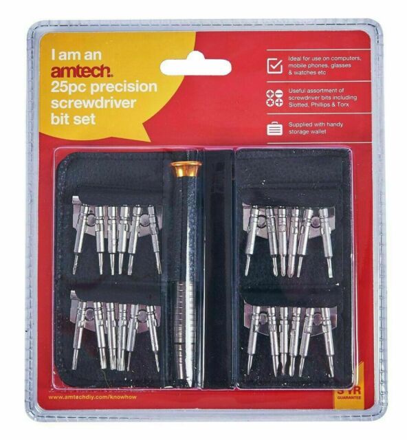 AMTECH  PRECISION SCREWDRIVER BIT SET 25PC